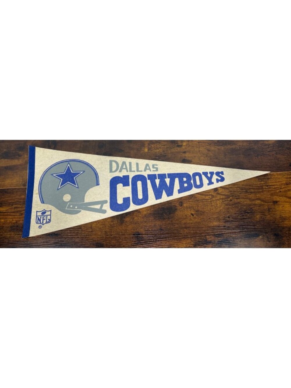 Dallas Cowboys NFL Felt Pennant Vintage Style Football Decor 30" Gray & Blue